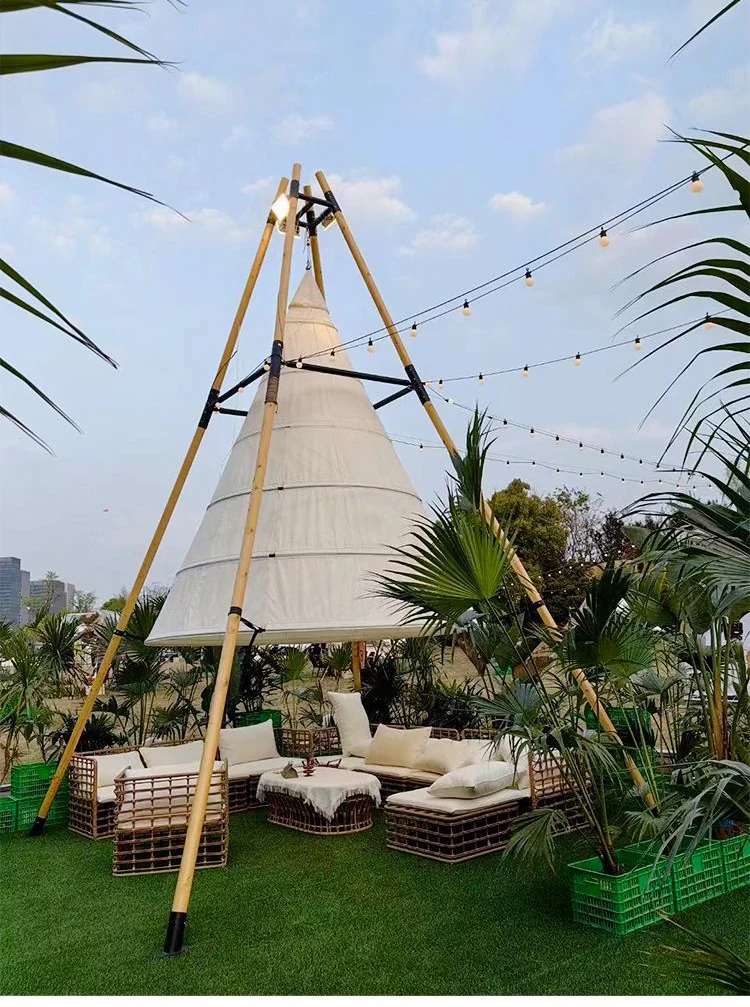 2023 new events wedding party decor tepee waterproof bamboo lantern tente tipi pyramid indian boho teepee tent for adults outdo