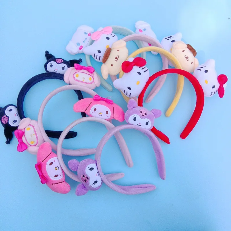 Kawaii Plush Hairband Cartoon Cute plush kuromi headbands girl headbands for skin care
