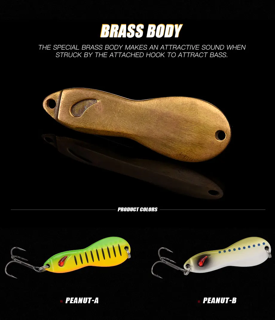 Metal Lure 15g 48mm Jigging Spoon Ice Fishing Lure Freshwater Artificial Hard Jig Bait Brass Fishing Tackle