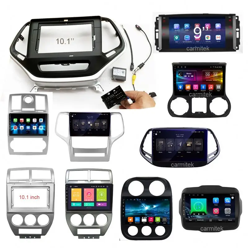 Bezel Console Plate android 10 9 inch car radio stereo fascia frame panel dash frame for jeep Cherokee compass