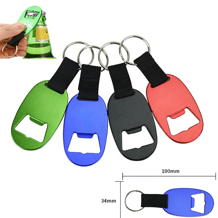 Aluminum Metal Beer Bottle Opener Keychain With Logo Laser Engraved In a Large Imprint Area