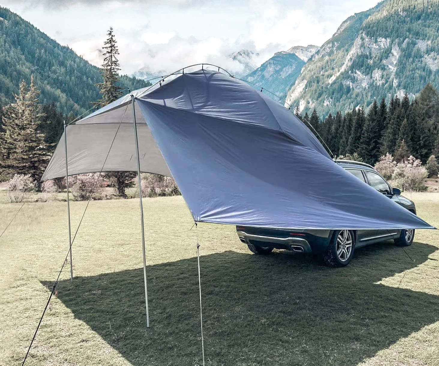 Portable Outdoor Parking Umbrella Roof Cover Trunk Tailgate Car Cover  Sun Shade Tent for Camping