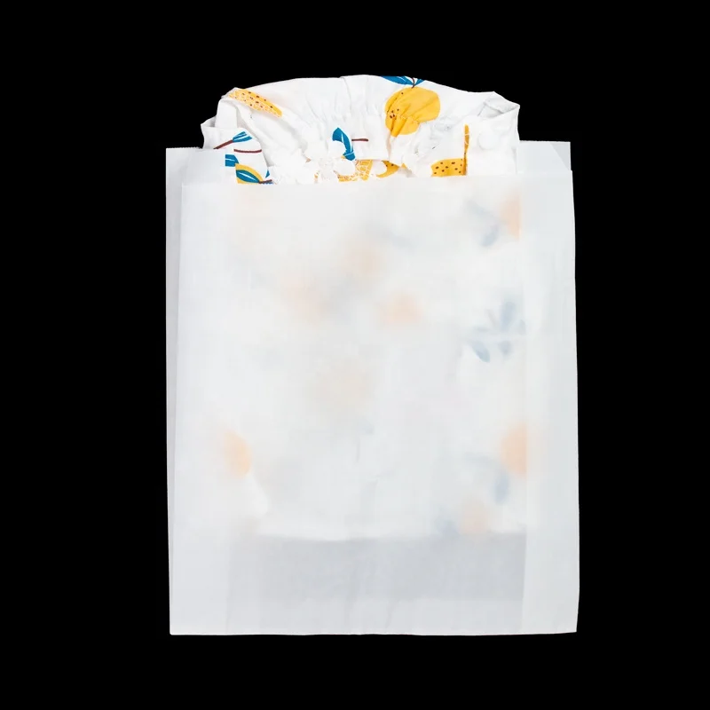 Self-adhesive semi-transparent translucent paper bag eco friendly wax butter glassine paper bag for clothing