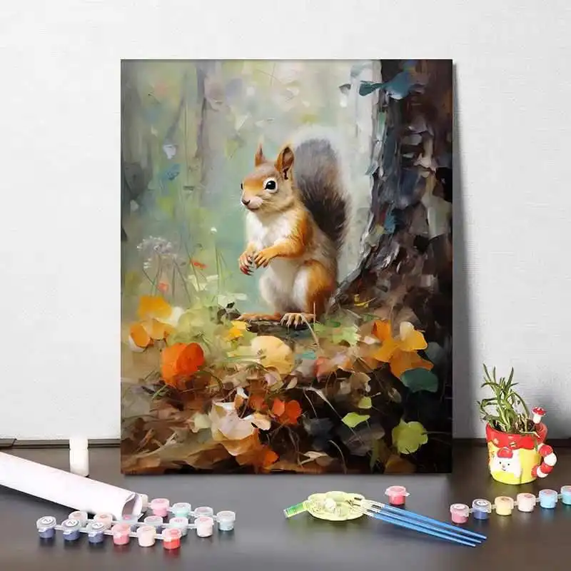 custom hand painted canvas pine wood panda painting by numbers for kids students