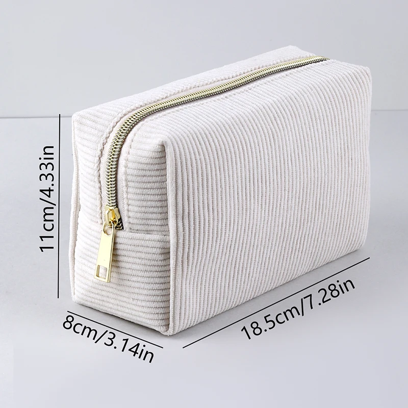 Custom New Pencil Cases Large-Capacity Corduroy Business Portable beautiful Colors Pencil Bags For School