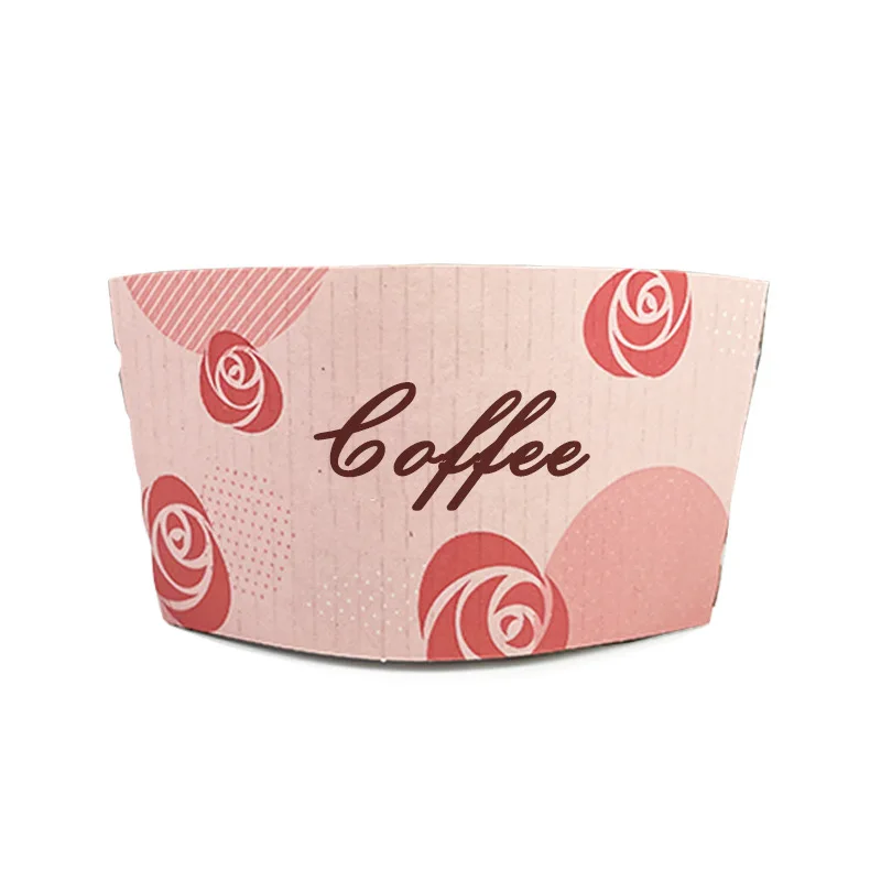 Custom Cup Sleeve Hot Cup Customized Logo Biodegradable Cardboard Kraft Paper Coffee Cup Holder Sleeves