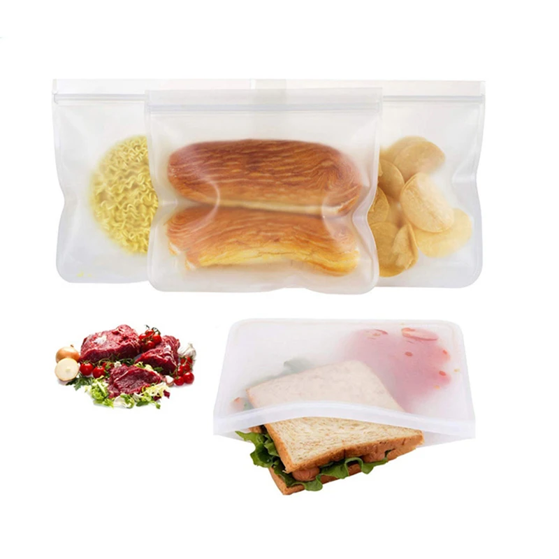 Многоразовые Пакеты для хранения пищевых продуктов силиконовый Пакет переносные