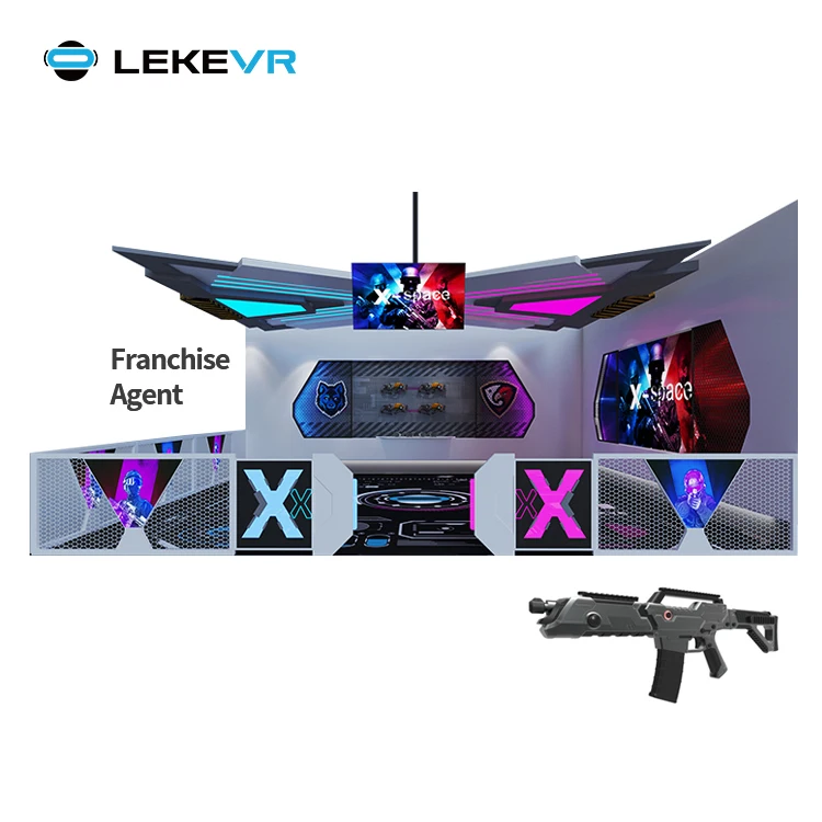 LEKE Franchise Big Space Vr Multiplayer 4 Player Virtual Reality Battle Big Family VR 9D Shooting Game Machine