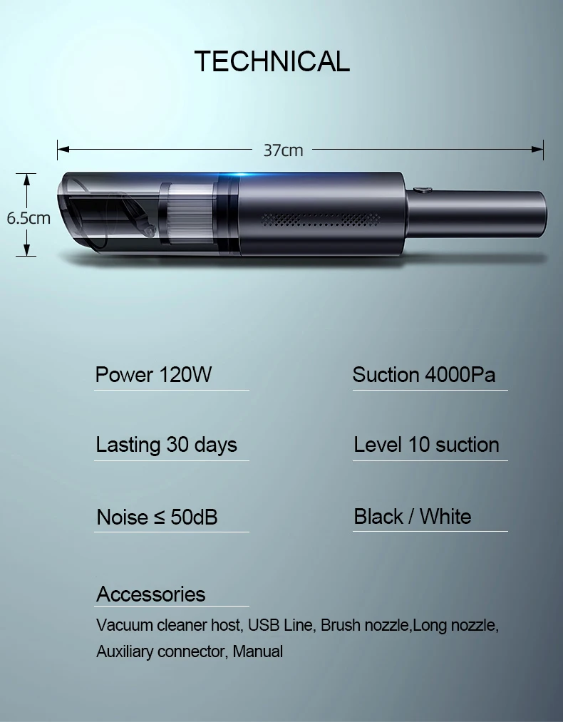 Steam Mini 6000pa Privat Label Car Vaccuum Cleaner Vacuum with Compressor For Carpet and Car Washing