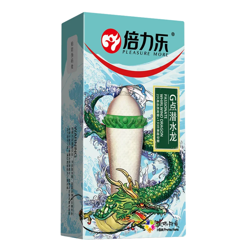 
Pleasure More Male sex condom G-spot diving dragon genuine stimulating condom adult family planning condom for men 