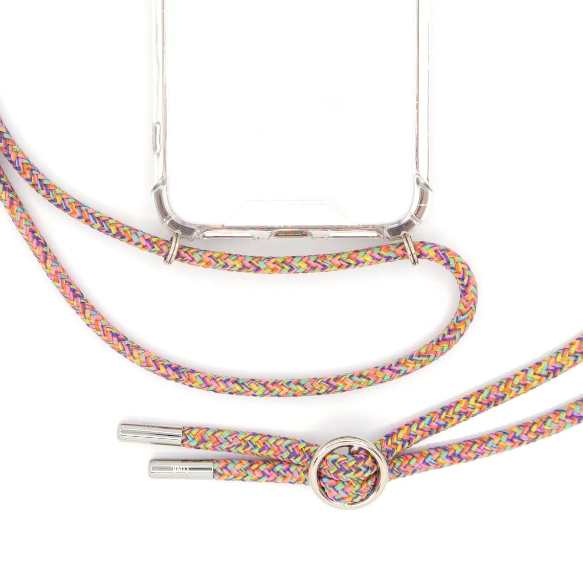 Custom Lanyard  Mobile phone chain cover with exchangeable cord to hang around mobile phone strap to change in silver or gold