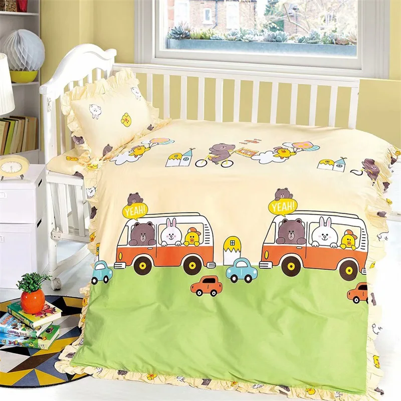 cheap cotton crib bedding set cot bed linen baby comforter set baby nursing bedding set infant kids bedding quilt sheet pillow