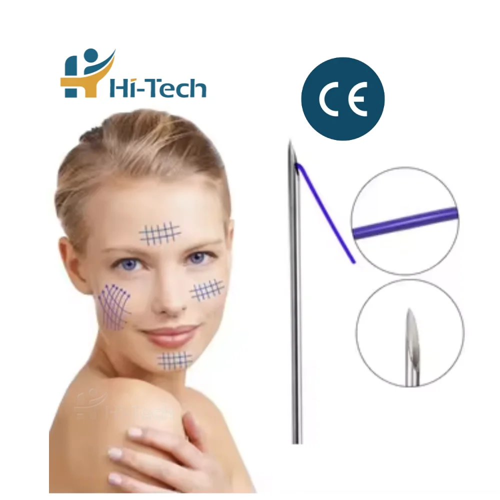 PDO Screw Thread Lift 30G 50mm With Sharp Needle For Anti-wrinkle