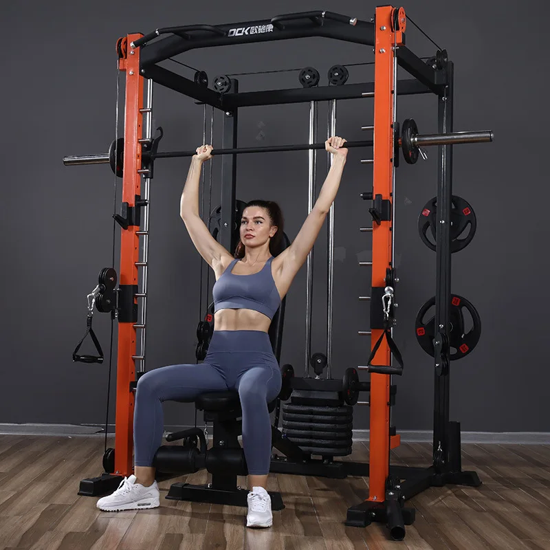 Comprehensive trainer commercial Smith machine fitness equipment home combination squat rack multi-functional bird gantry