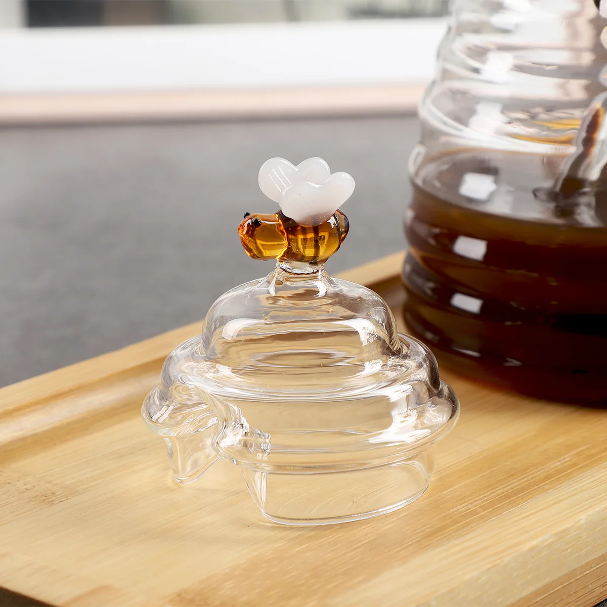 39Years Production Bee Shaped High Borosilicate Glass Honey Container 500ml Glass Honey Jar