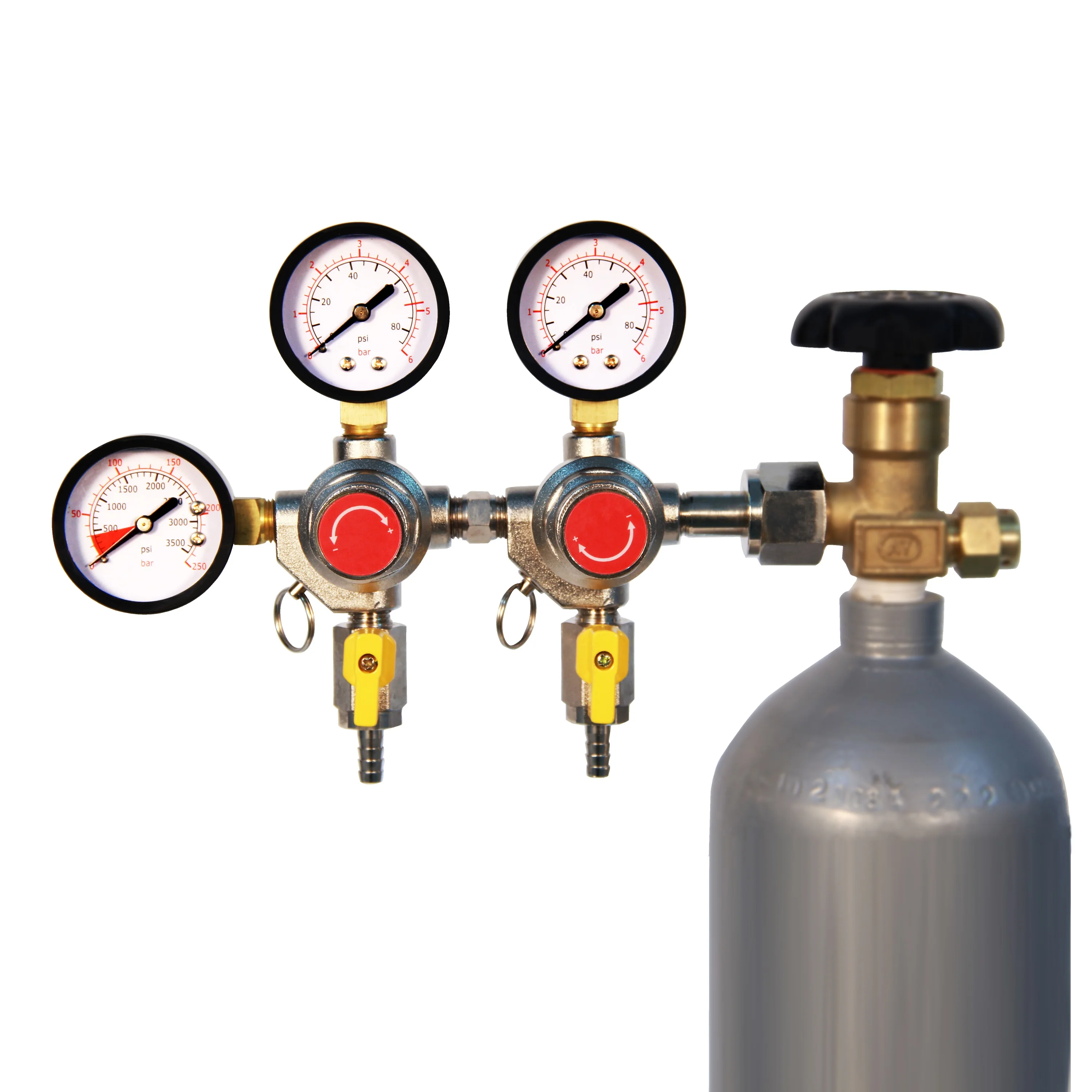  Двойной манометр dr 0250c латунный корпус высокого давления CO2 газовый редуктор для пива Co2