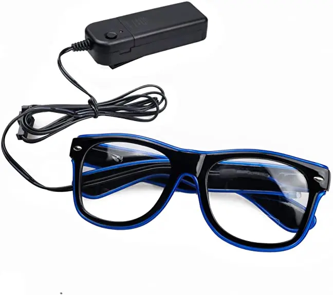 Light Up LED Glasses Novelty Luminous Glasses Adjustable EL Wire Neon Rave Eyeglasses