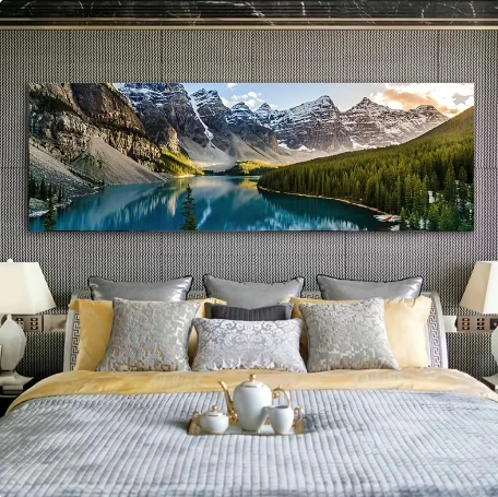 Landscape Canvas Painting Lake Forest Mountain Scenery Painting Wall Art Decor Posters For Living Room Bedroom Prints Picture