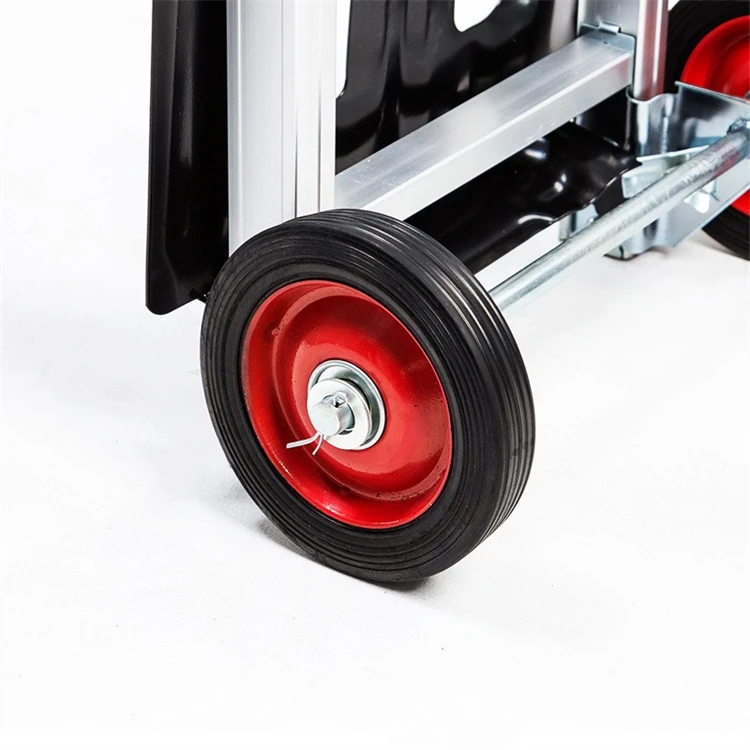 Factory Wholesale Load Capacity Aluminum alloy Frame Foldable Hand Truck Cart 2 Wheels Hand Cart For Warehouse Mini Cart