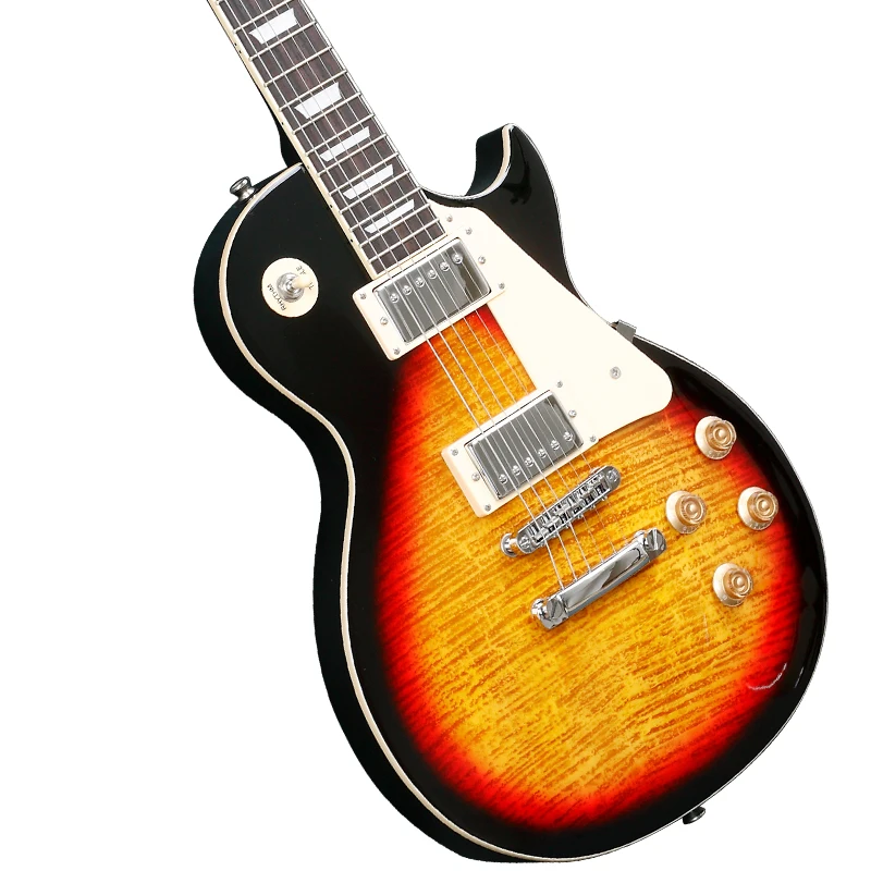 Wholesale OEM custom brand LP style electric guitar 6 strings guitar flamed maple top guitar manufacturer stringed instrument