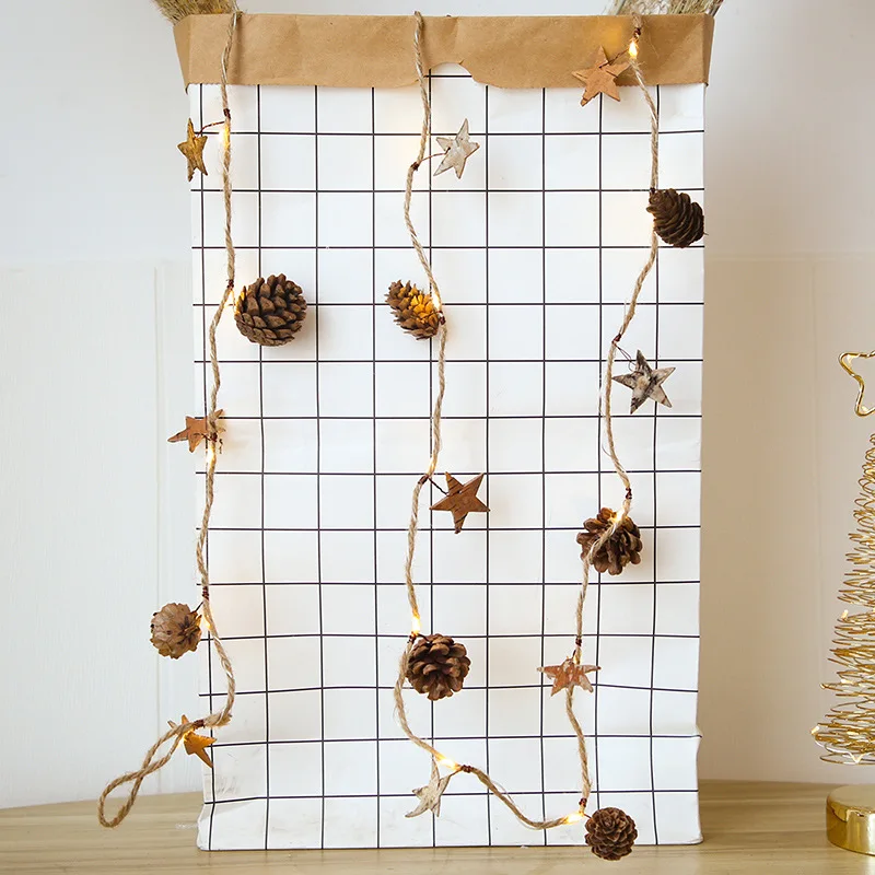 Christmas decoration supplies Christmas Pinecone Lamp String Pine Needle Decorative LED Copper Wire Lamp