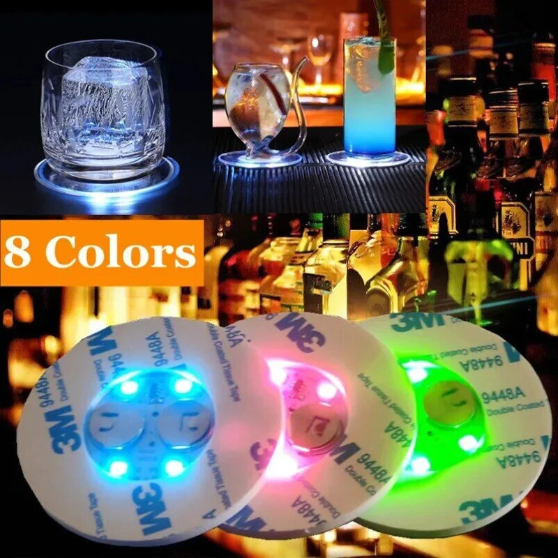 Party Bar bottle Light Cup Sticker pad Waterproof Adhesive LED Display Bottle for Champagne Vodka LED Coaster