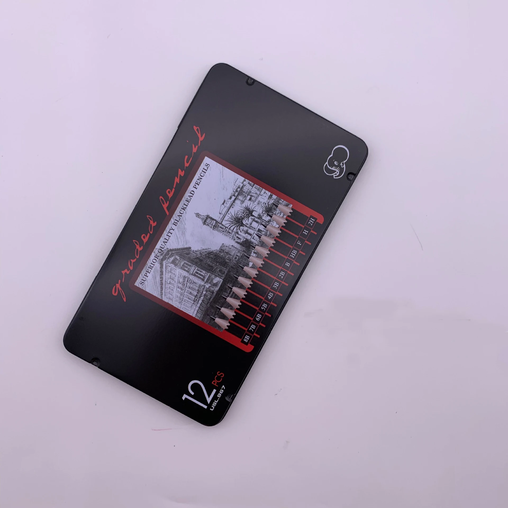 Набор для рисования карандашей 8B 7B 6B 5B 4B 3B 2B B HB F H 2H металлическая жестяная коробка 12