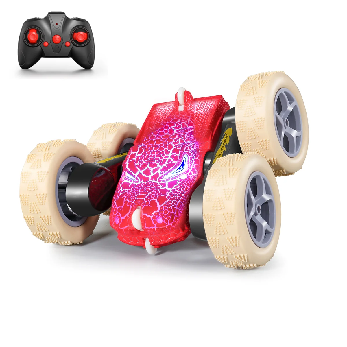 New Style Crack dinosaur 2.4G 4WD remote control car cool lighting stunt off-road vehicle mountain climbing car toy for kid