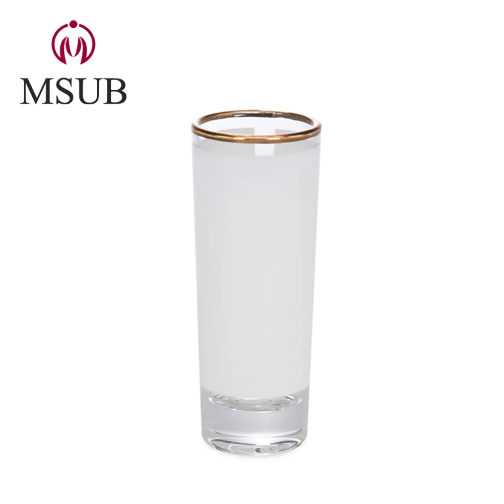 
Sublimation blank suppliers 3oz Shot glass mug with gold rim blank glassware cup 