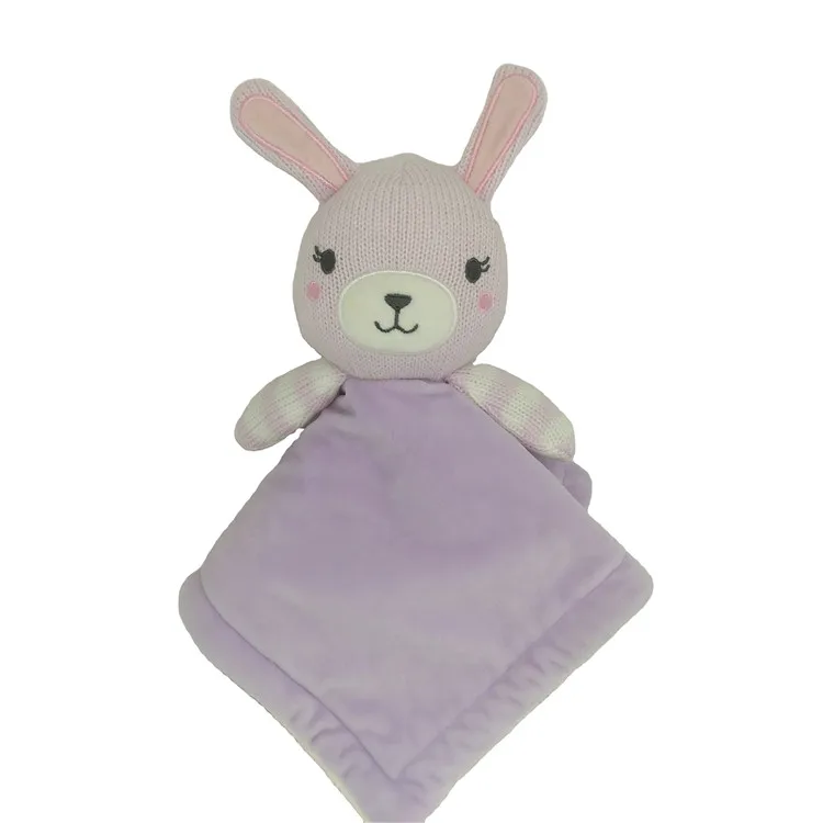 20+ Years OEM ODM Baby Cute Soothing Soft Stuffed Plush Comforter Baby Blanket With elephant Head/ sleeping bear doudou toy