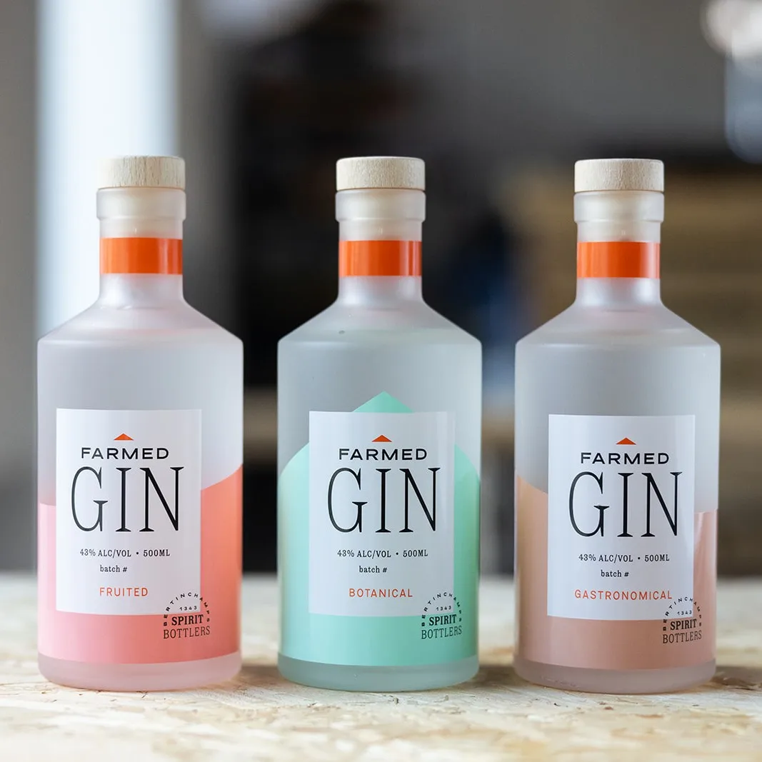 Bottle 50cl Farmed Gastronomical Gin Belgian Craft Gastronomical Plankton Oyster Shell Ginebra Premium VIP Gin Belgian Producer