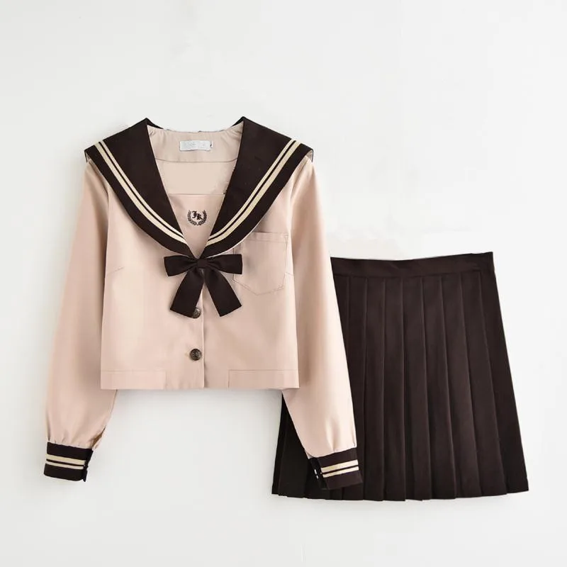 Japanese Style School Uniform For Girls Sweet Lolita Sailor Korean JK Uniforms Short Sleeve Tops Pleated Skirt Student Set