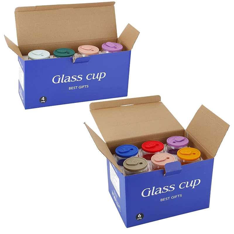 16oz 20oz clear blank sublimation beer can shaped glass cups iced coffee glass bottle with lid straw silicon rubber sleeve