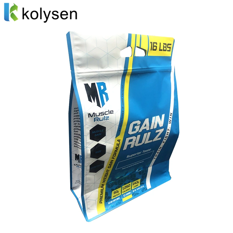 Wholesale waterproof aluminum foil whey protein powder packaging bag ziplock packaging bag for whey protein powder