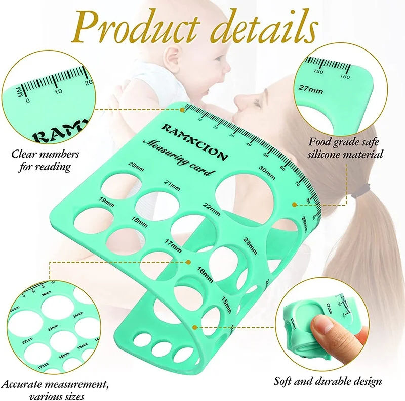 Children Drawing Stencils Measurement Soft Measuring Tool Sizer Card Reusable Silicone Flange Breast Nipple Measuring Ruler