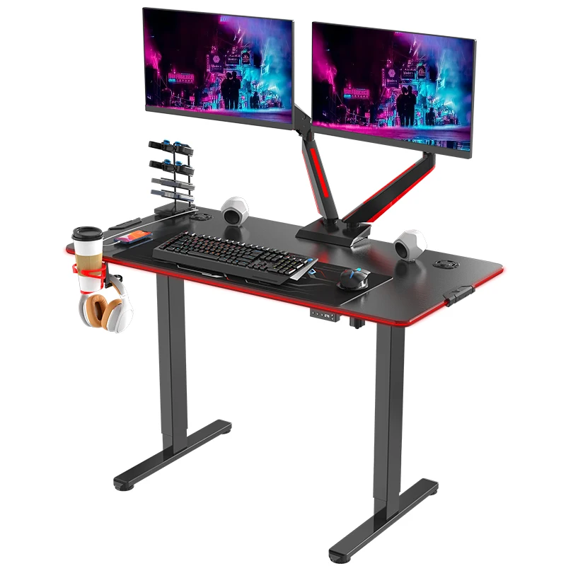 Электрический регулируемый по высоте игровой стоячий стол с одним мотором, Лучший современный компьютерный игровой стол, игровой стол