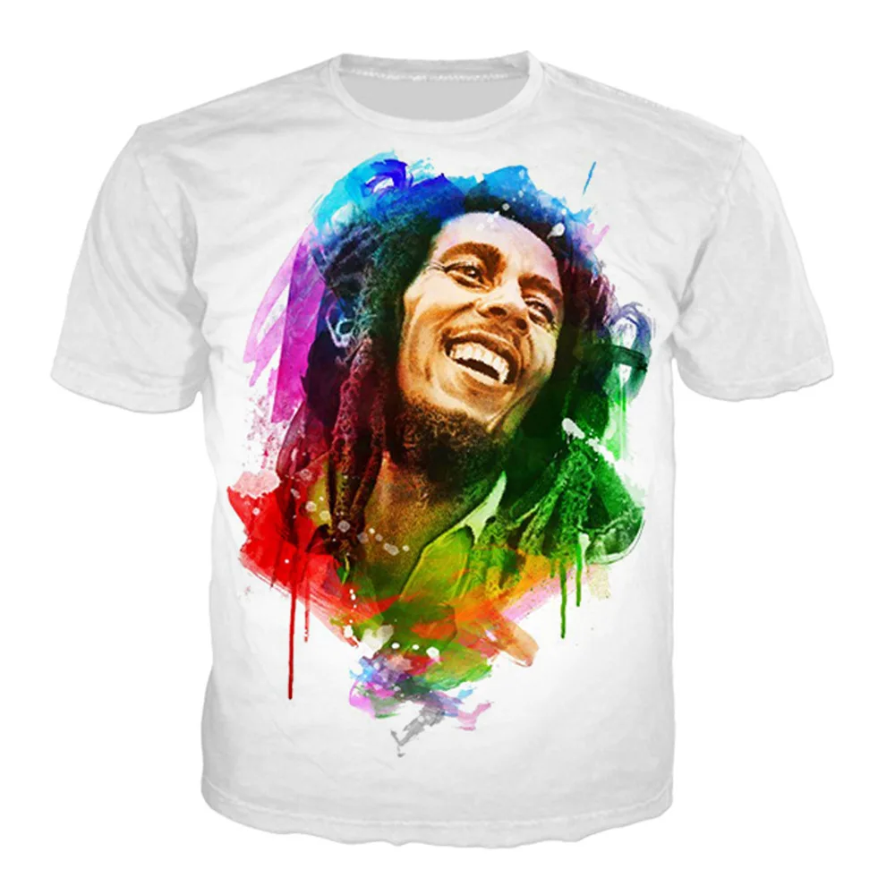 Hip Hop Shirt For Bob Mar Ley 3D Printed T-Shirts Men Women Pop Funny Music Rock Bob Mar Ley Plussize Shirt For Men