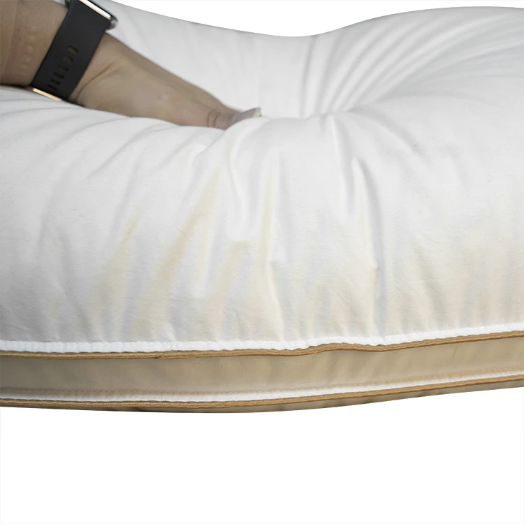 Double Layer Sleeping pillow Cotton Fabric 100% Luxury Market 5 Star hotel Pillow With Double Piping Customized size