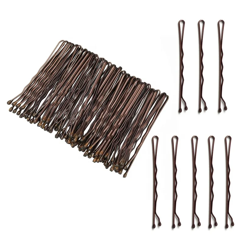 Promotion Wave Hairgrip Barrette Bulk Hair Accessories Anti Slide Women Girl Coffee Color Hairpins Brown Bobby Pins