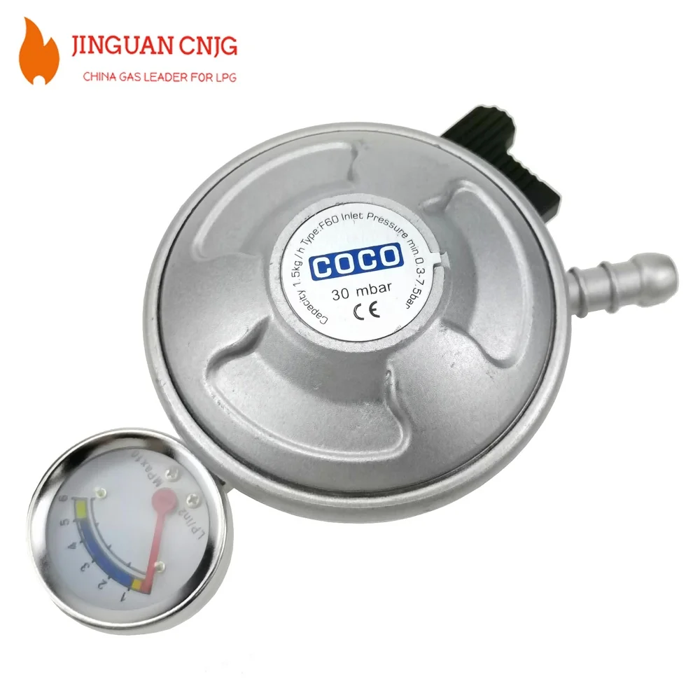 
CNJG High Quality Low Pressure LPG Gas Regulator LPG Cooking Gas Regulator with Meter Quick Click On With Safety Device 