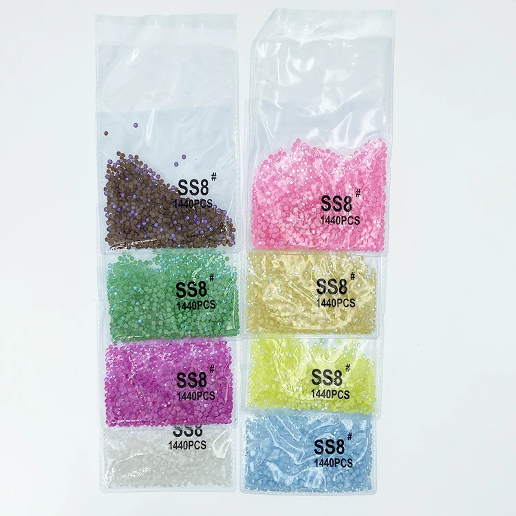 Wholesale SS6 -SS30 Crystal AB Strass Flatback Nail Crystal Stone 8Colors Glass Rhinestone For DIY Crafts