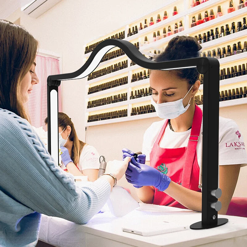 Big Bright Gold LED Desktop Nail Lamp Foldable Arch Table Lamp UV Nail Art 48W Home Salon Beauty Furniture Tattoo Crystal