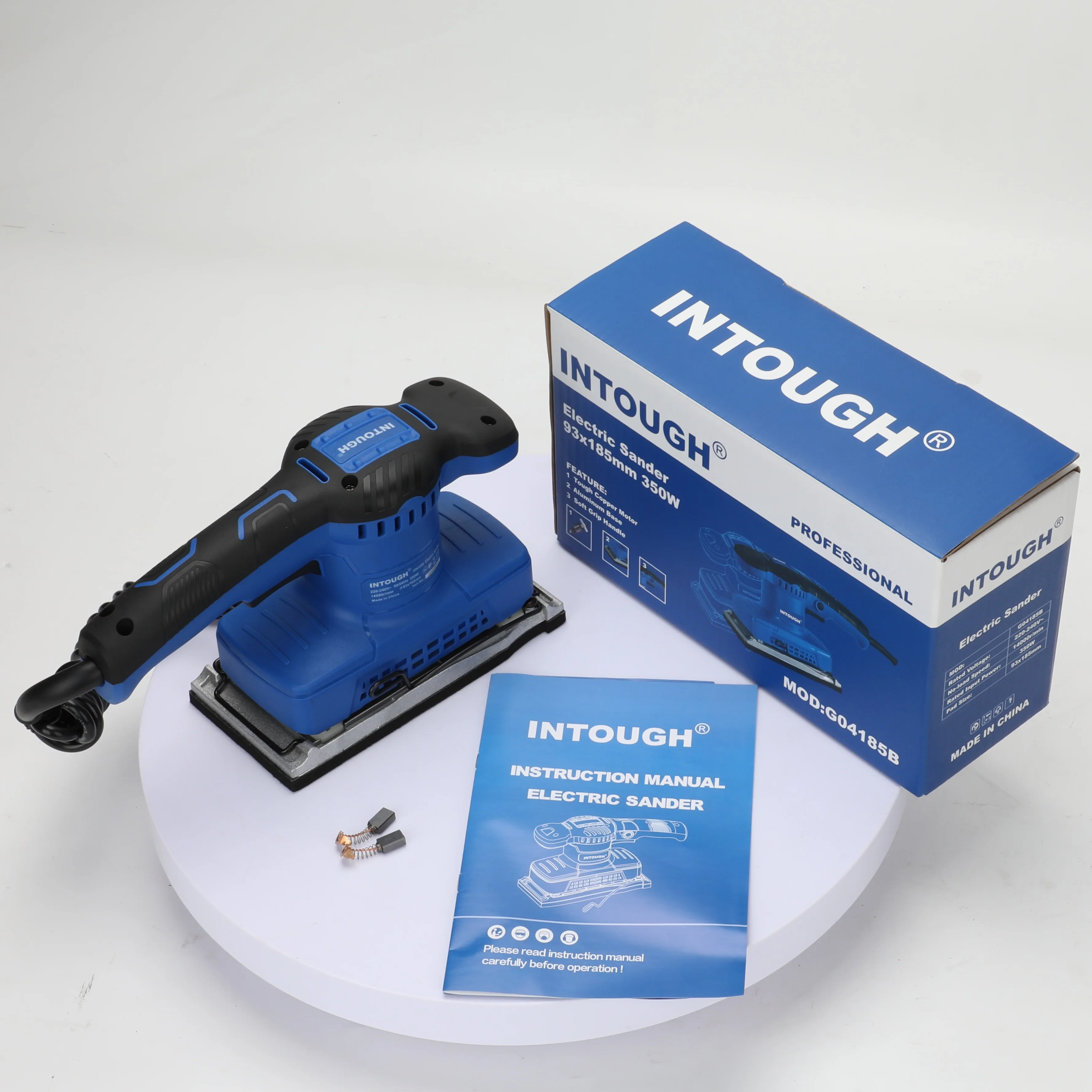 INTOUGH Professional 93*185mm 320W Mini Palm Electric Orbital Sander Portable Rechargeable Electric Power Tool Electric Sander