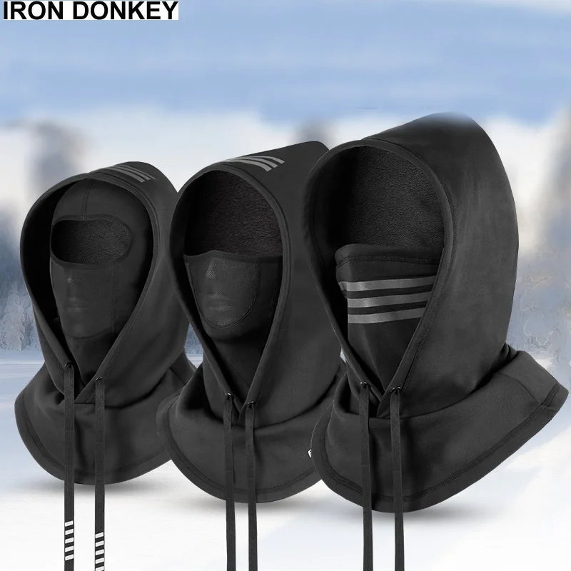 IRONDONKEY Winter Warm Full Face Balaclava Windproof Bicycle Riding Universal Winter Muffler Ski Mask Face Protection Mask Hood