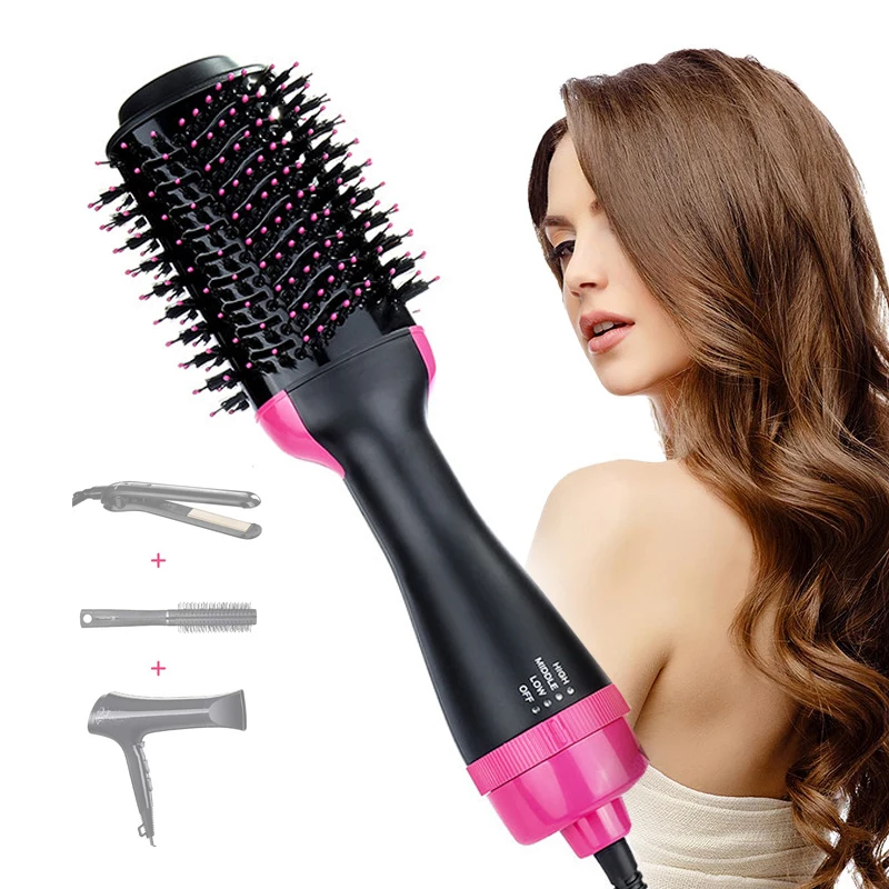3 In 1 One Step Negative Ionic Electric Hair Dryer Curler Hair Straightening Brush Comb