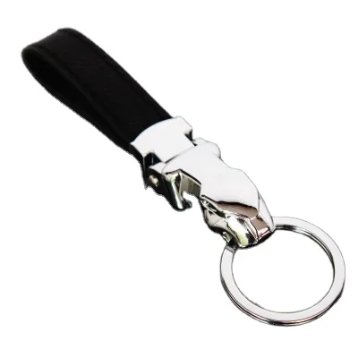 Wholesale Hotsell Panther Metal&Leather Keychain Creative Gift Keychain