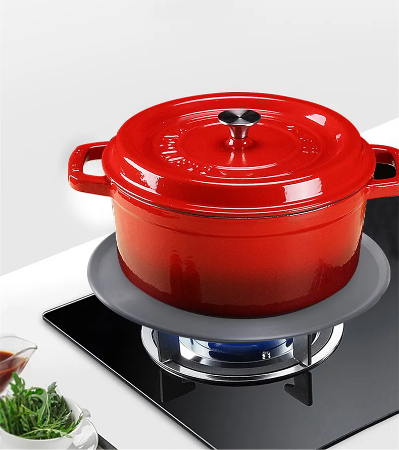 Aluminum Quick Thawing Plate Rapid Thermal Conduction Plate Anti-burning Black Multifunctional Round Thawing Plate