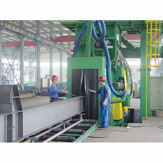 
steel plate, H beam shot blasting machine 