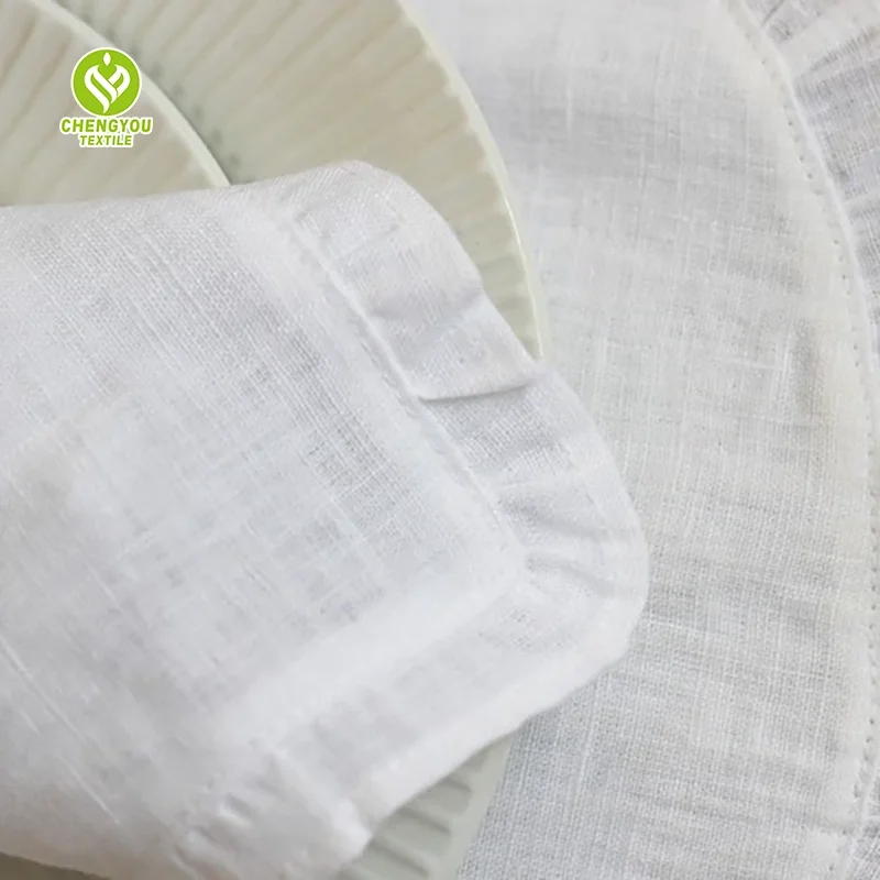Wholesale wedding home banquet event large vintage organic 100 french linen plain dyed ruffle kitchen napkins for uk