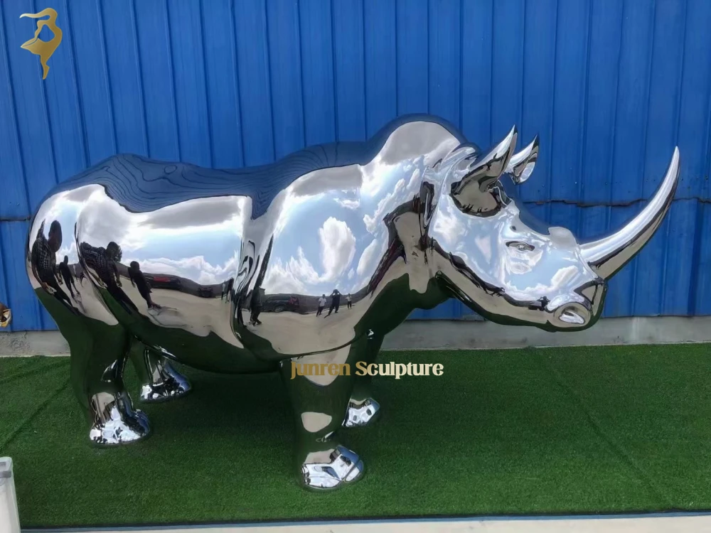 Big size mirror polished stainless steel wall street bull sculpture Chicago metal animal bull statue for sale